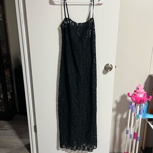 Auden Black Lace Slip Chemise